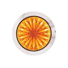 2 Led Dual Function 1-1/8" Watermelon Light (Clearance/Marker) - Amber Led/Amber Lens - Image 5
