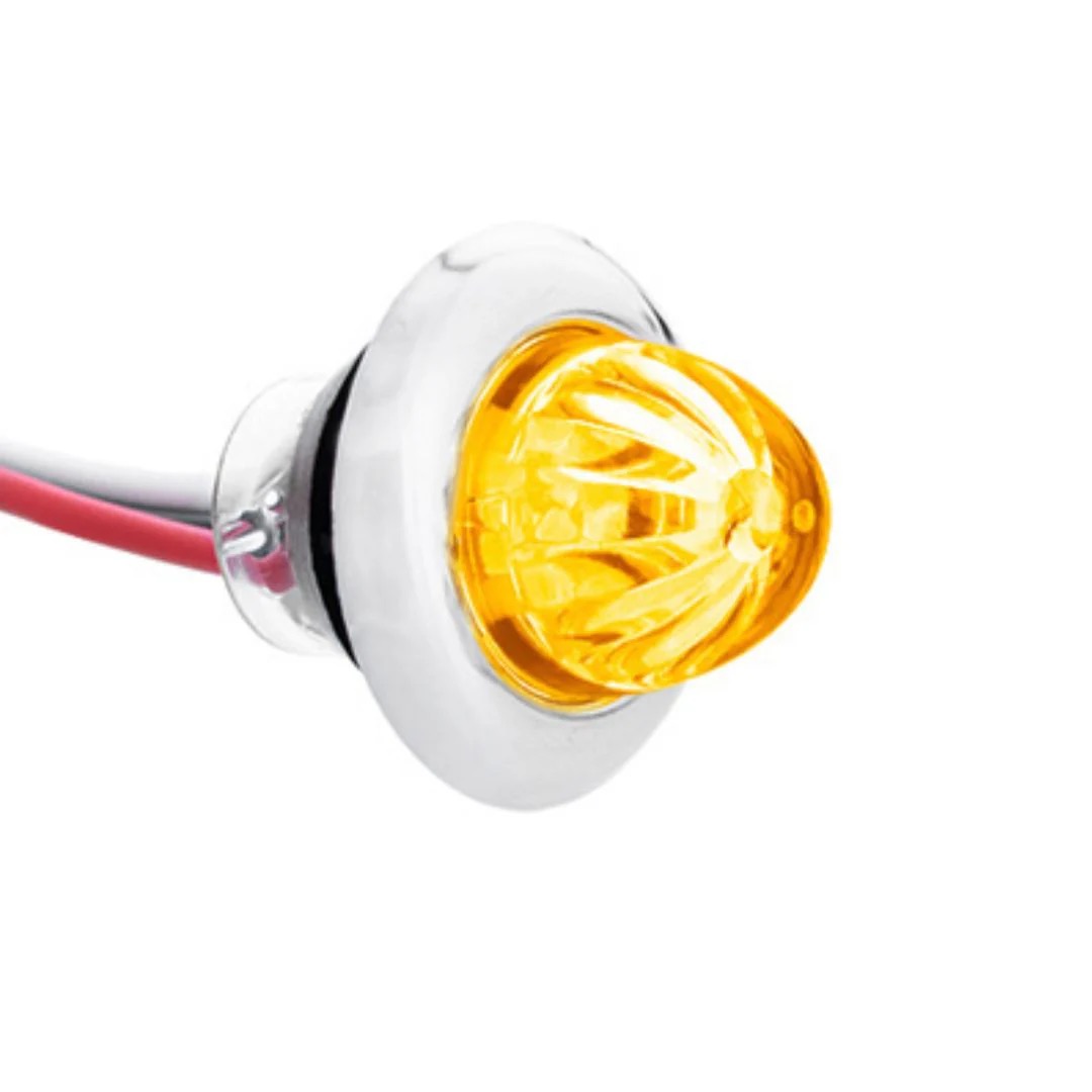 4 Led Dual Function 3/4" Mini Watermelon Light (Clearance/Marker) - Amber Led/Clear Lens - Image 5