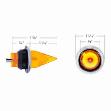 4 Led Dual Function 3/4" Mini Spike Light With Ss Bezel (Clearance/Marker) - Amber Led/Amber Lens - Image 7