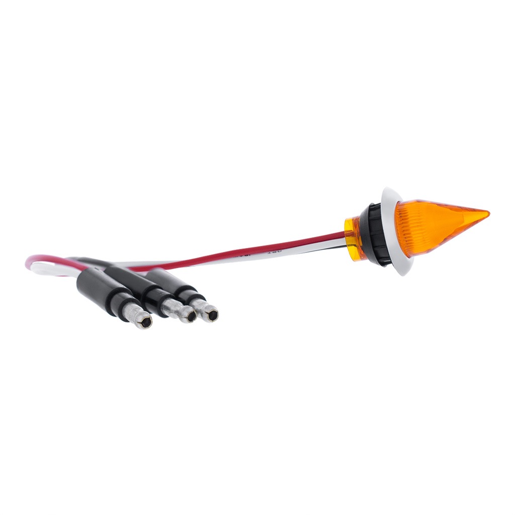 4 Led Dual Function 3/4" Mini Spike Light With Ss Bezel (Clearance/Marker) - Amber Led/Amber Lens - Image 3