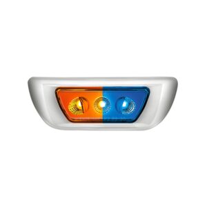 3 Led Double Fury Cab Light For 2013-2021 Kenworth T680 & 2012-2021 Peterbilt 579-Amber & Blue Led