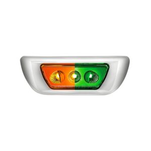 3 Led Double Fury Cab Light For 2013-2021 Kenworth T680 & 2012-2021 Peterbilt 579-Amber & Green Led