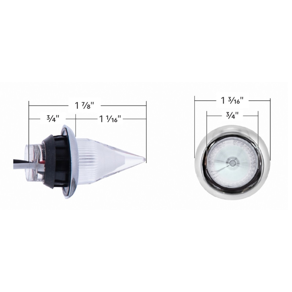 4 Led Dual Function 3/4" Mini Spike Light With Ss Bezel (Auxiliary/Utility) - Blue Led/Clear Lens - Image 7