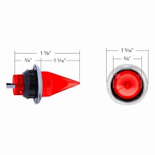 4 Led Dual Function 3/4" Mini Spike Light With Ss Bezel (Clearance/Marker) - Red Led/Red Lens - Image 4