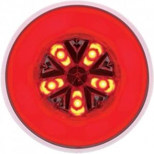 18 Led 4" Round Glolight (Stop, Turn & Tail) - Red Led/Red Lens