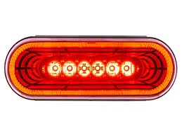 22 Led 6" Oval Abyss Light (Stop, Turn & Tail) - Red Led/Red Lens