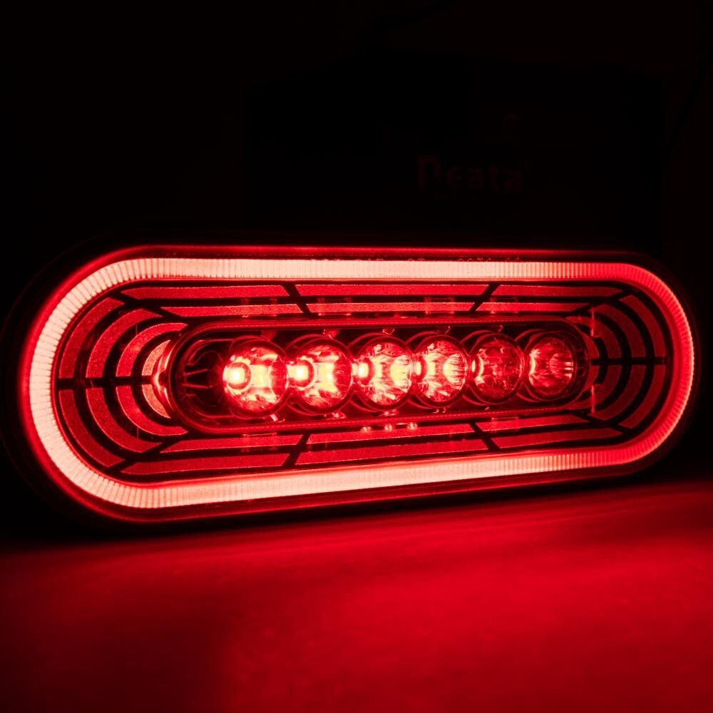 22 Led 6" Oval Abyss Light (Stop, Turn & Tail) - Red Led/Red Lens - Image 4