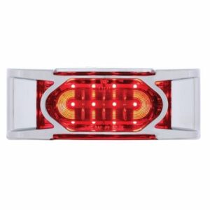 16 Led Reflector Light (Clearance/Marker) With Chrome Bezel - Red Led/Red Lens