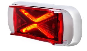 4 Led Saber Rectangular Marker Light With Red Lens - Image 2