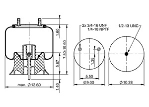 Continental Air Spring Rolling Lobe. Replaces With 9978, 1R12-1179, AB1DK23I-P959, 566.ER9978 - Image 4